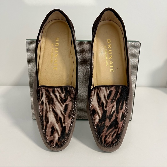 BRUNATE - Moccasin Loafer Violet Suede / Zebra / Made in Italy 🇮🇹 - Picture 5 of 12